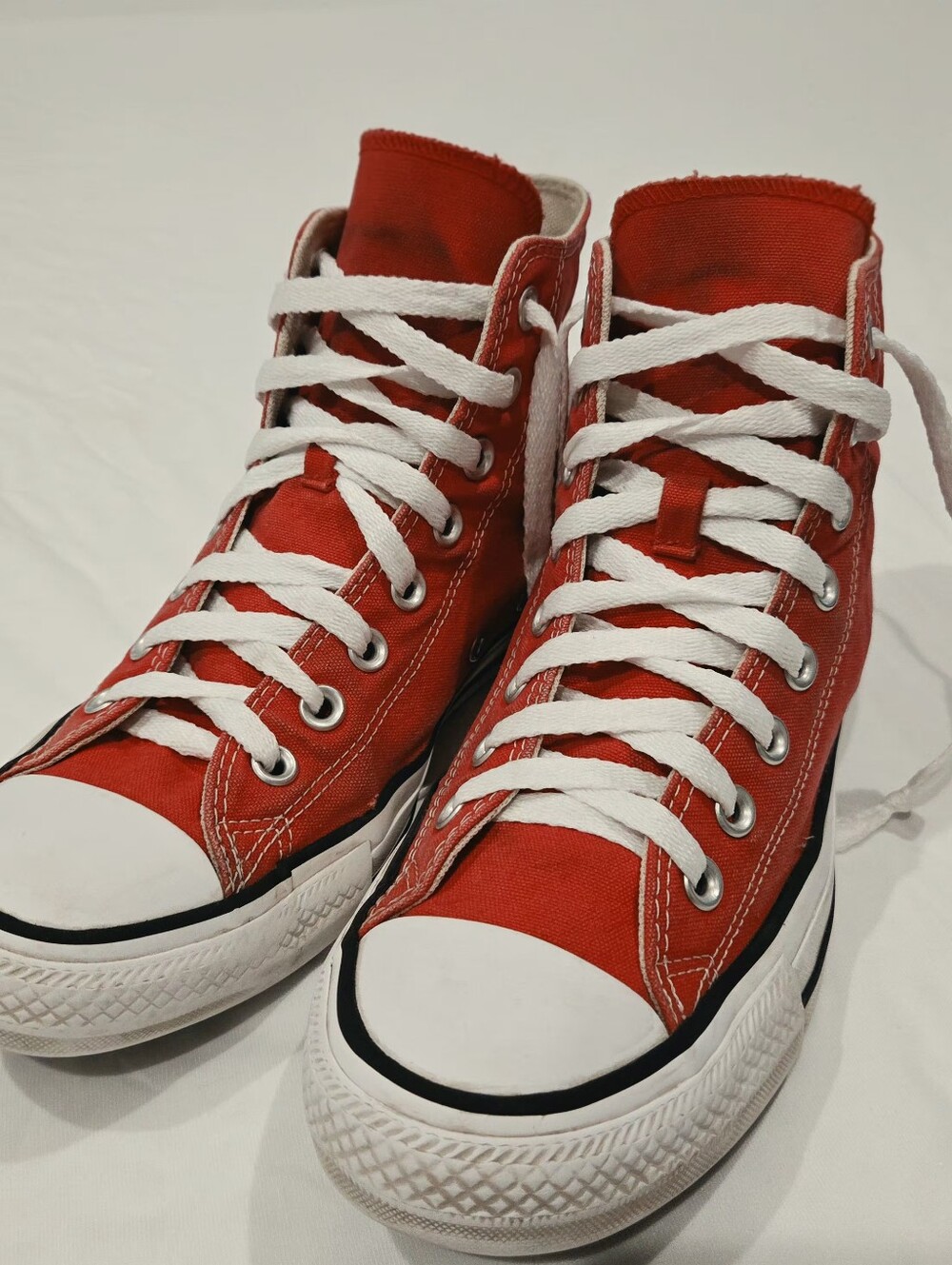 Converse Red High Top Sneakers with White Accents